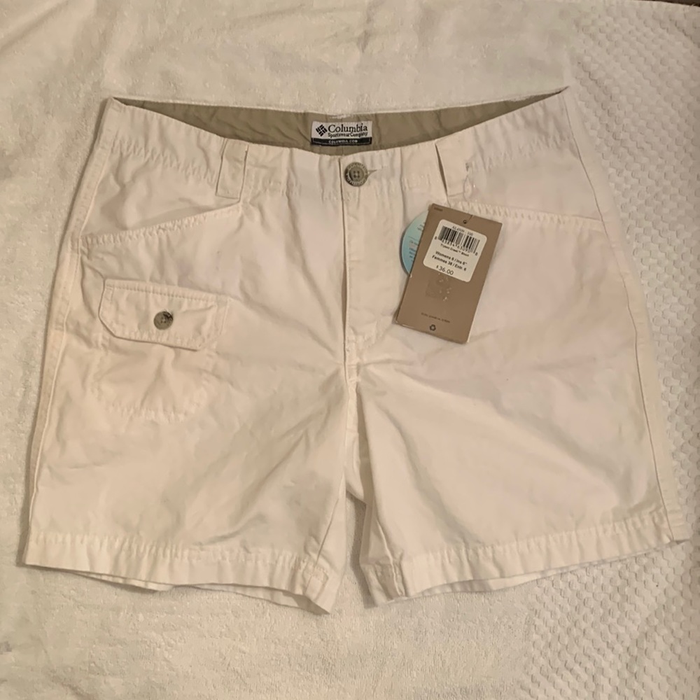 Columbia White UPF 15 Shorts NWT - Size 6